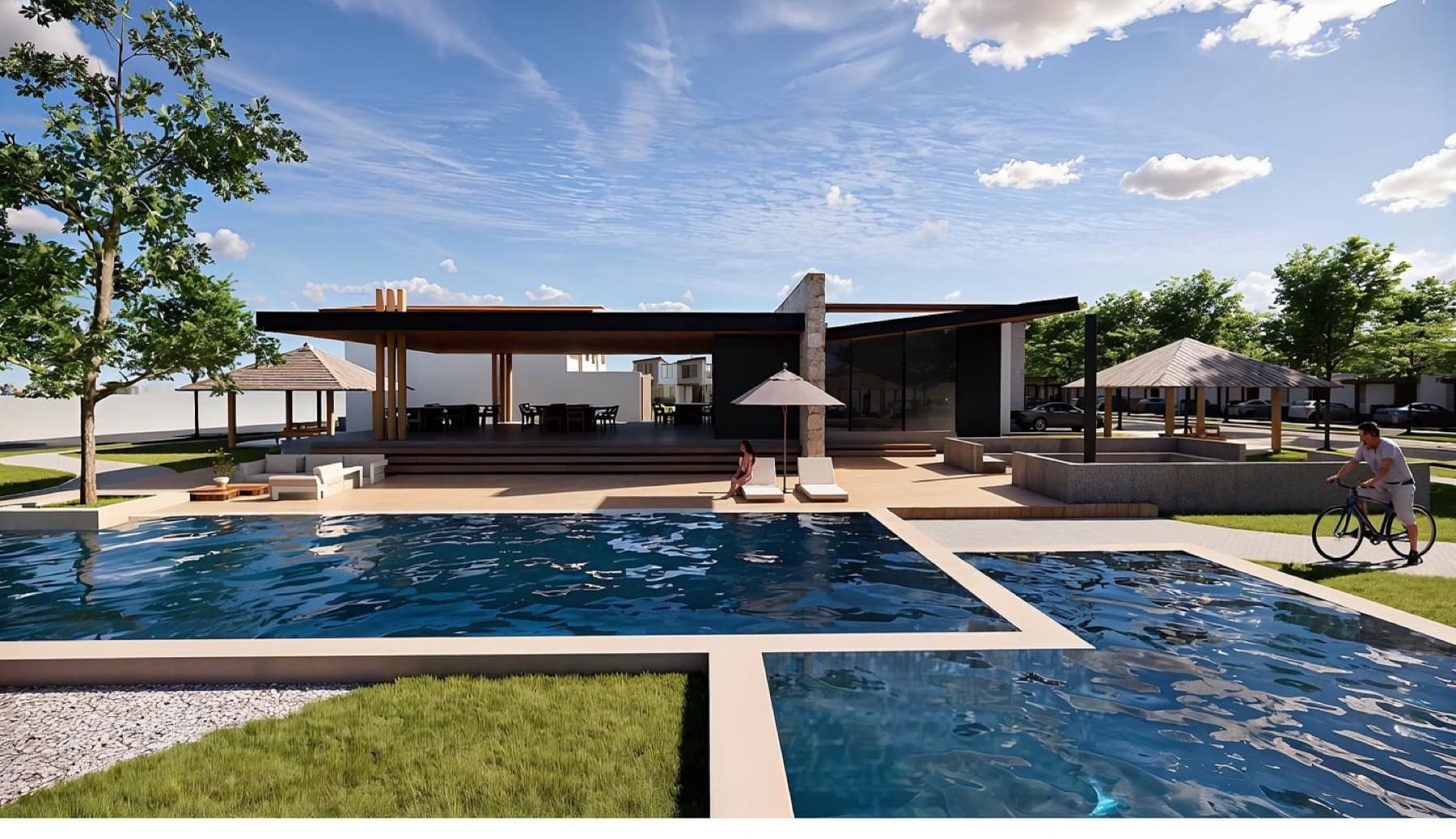 Vista arquitectónica de Brisas de la Bahía, Jiquilisco, Usulután