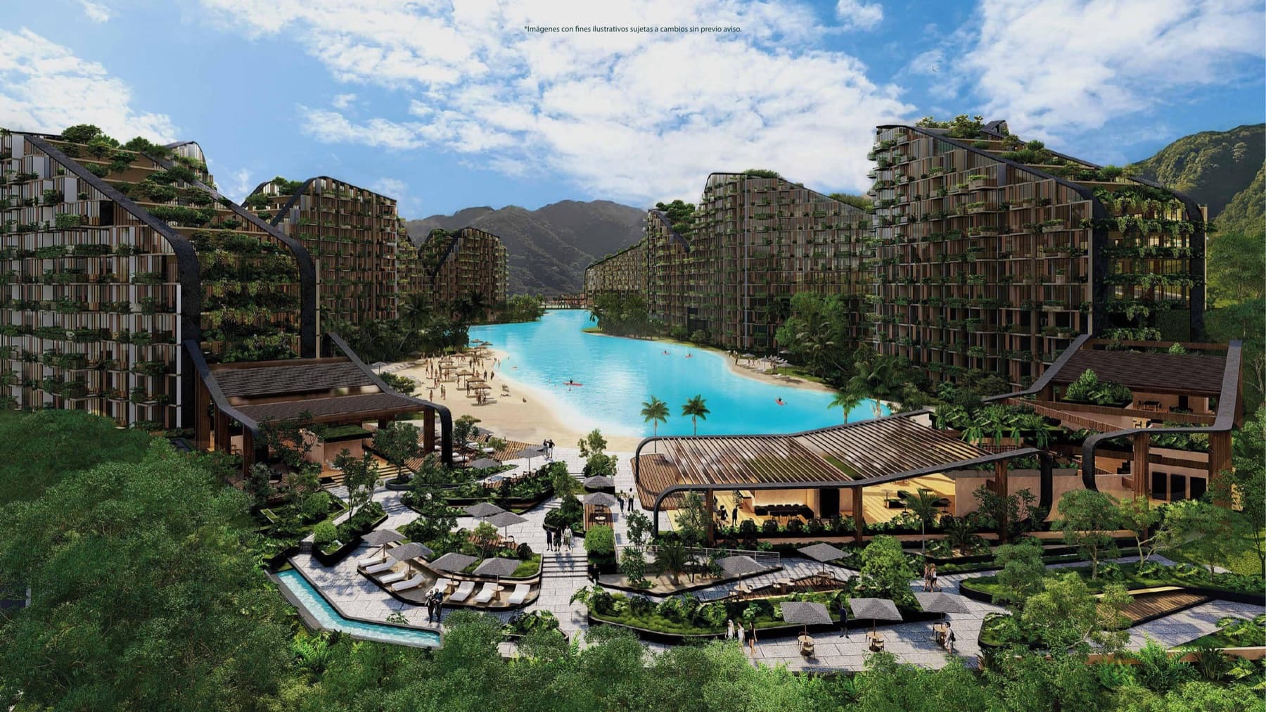 Vista arquitectónica de Amanelli, Lago de Coatepeque, Santa Ana