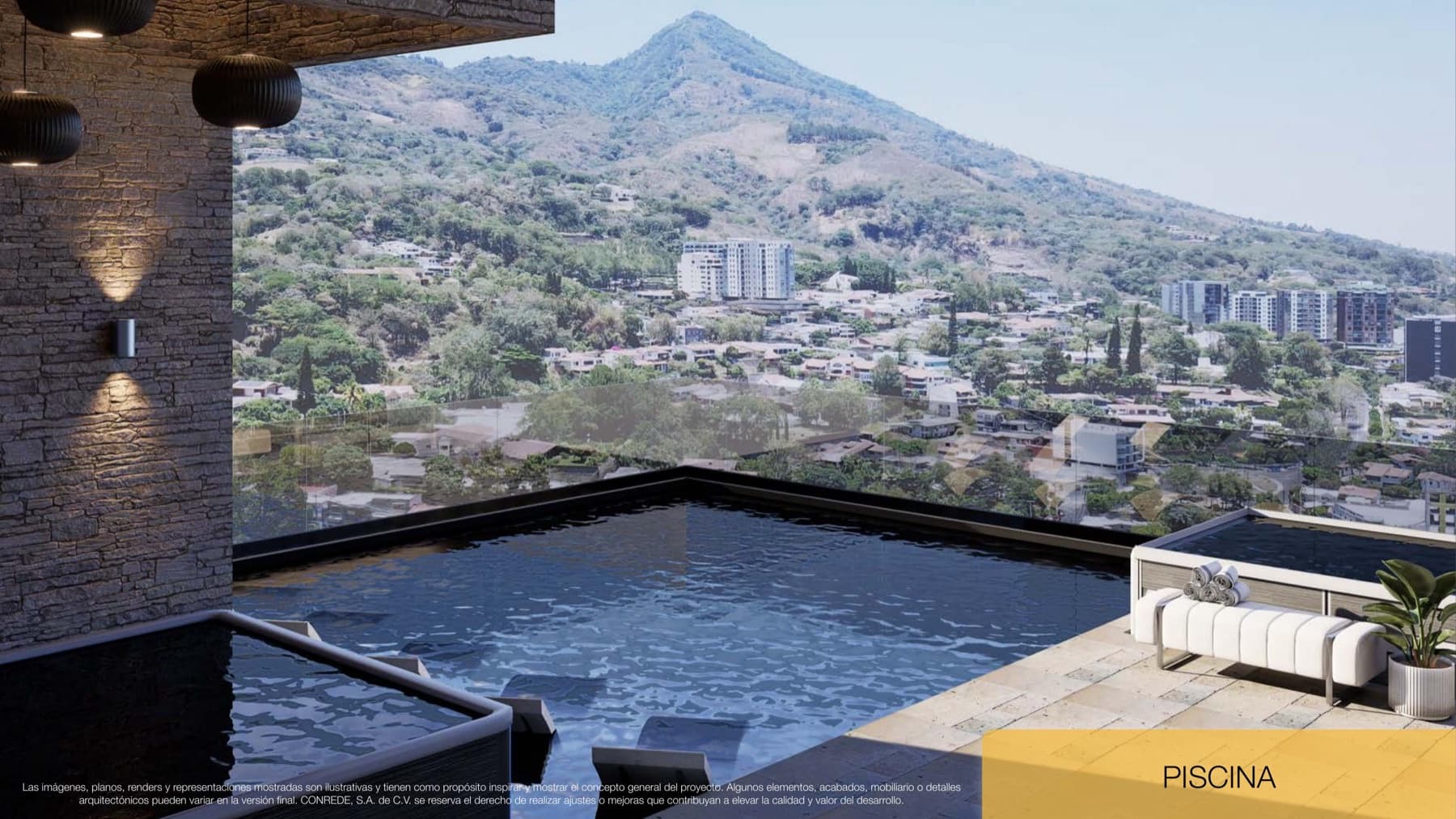 Vista arquitectónica de Aura 360, Colonia Escalón, San Salvador