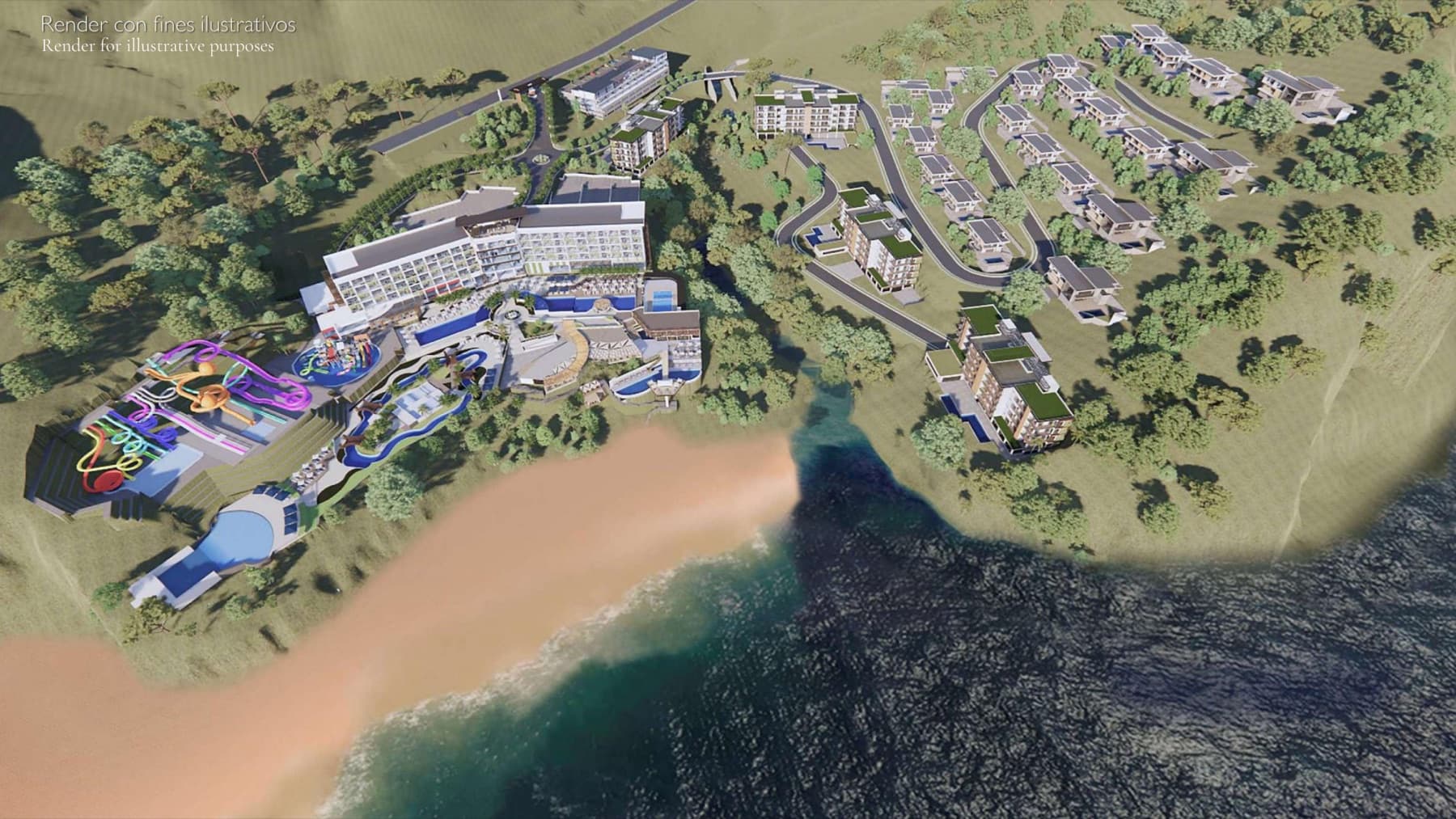 Vista arquitectónica de Ocean Breeze, Playa Mizata, La Libertad